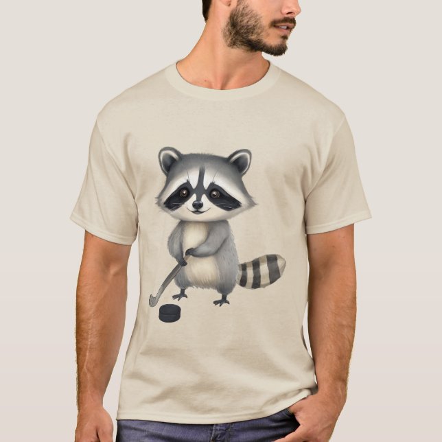 Camiseta Raccoon de hockey Tee de béisbol - ⛸ divertida de  (Anverso)