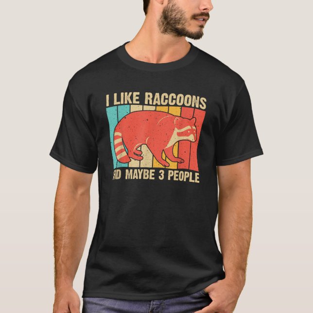 Camiseta Raccoon Design Para Hombres Mujeres Raccoon Lover  (Anverso)