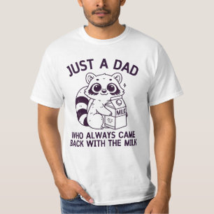 Camiseta Raccoon divertido siempre regresó con la leche
