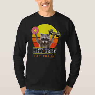 Camiseta Raccoon Donut Funny Lift Fast Eed Trash Workout
