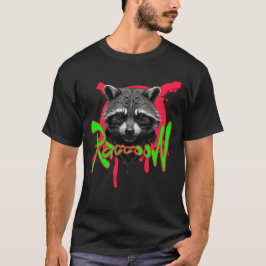 Camiseta Raccoon duro | Tee de animales salvajes | Guay Ani