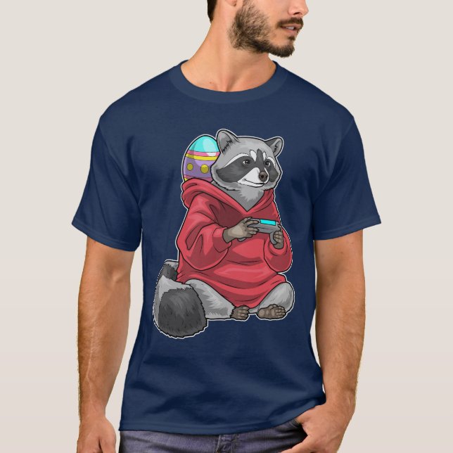 Camiseta Raccoon Easter Gamer (Anverso)