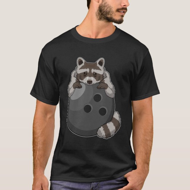 Camiseta Raccoon en el Bowling con bolas (Anverso)