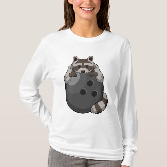 Camiseta Raccoon en el Bowling con bolas (Anverso)