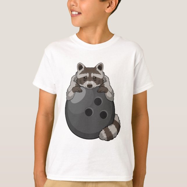 Camiseta Raccoon en el Bowling con bolas (Anverso)