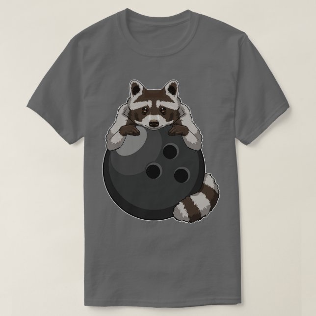 Camiseta Raccoon en el Bowling con bolas (Diseño del anverso)