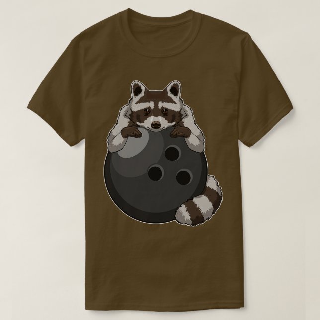 Camiseta Raccoon en el Bowling con bolas (Diseño del anverso)