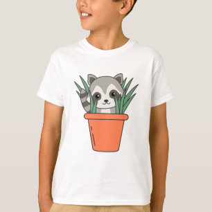 Camiseta Raccoon En Plantas De Raccoon Graciosas En Las Lun