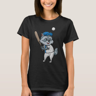 Camiseta Raccoon Entrenador de béisbol Deportes Trash Anima