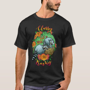 Camiseta Raccoon Floral Clásico Pero Un Poco Trashable Raco
