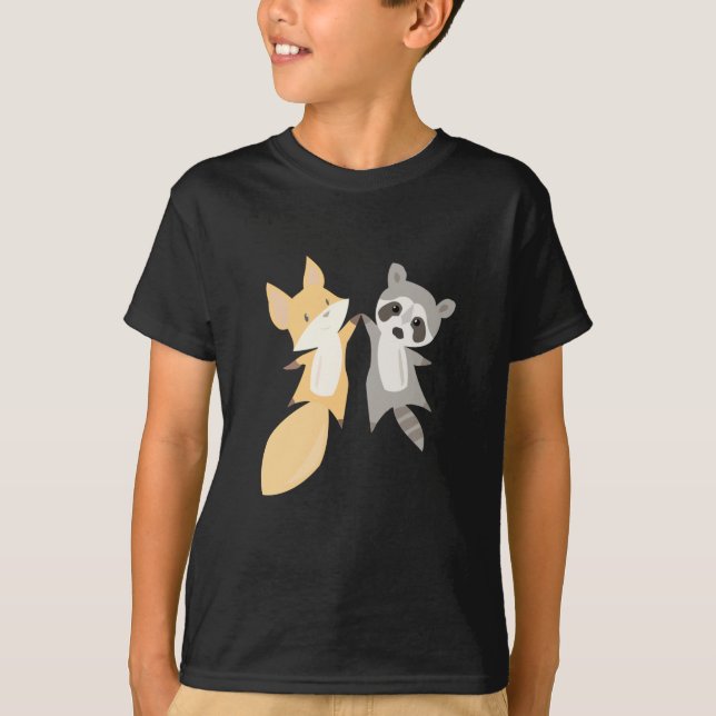Camiseta Raccoon Fox Cute Animales Forestales Animales Para (Anverso)
