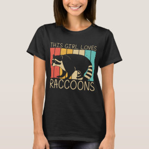 Camiseta Raccoon Funny Diseño Para Chicas Mujeres Raccoo Co