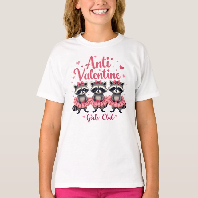 Camiseta Raccoon gracioso kawaii contra el Día de San Valen (Anverso)