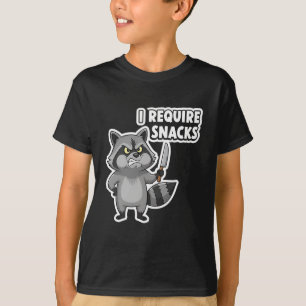 Camiseta Raccoon gracioso Reto Snacks Humor De Halloween Ca