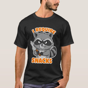 Camiseta Raccoon gracioso Reto Snacks Humor De Halloween Ca