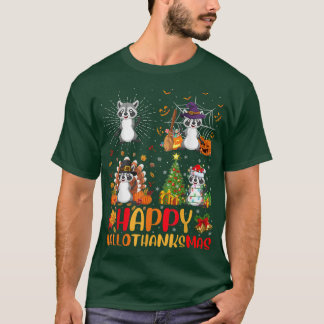 Camiseta Raccoon Hallothan, Navidades del Día de Acción de 