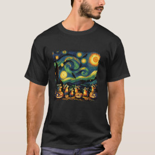 Camiseta Raccoon Halloween Caída Van Gogh Starry Night Pump