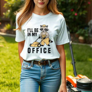 Camiseta Raccoon humorístico de la cortadora de césped