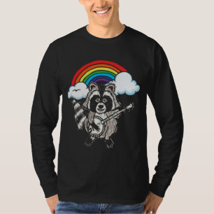 Camiseta Raccoon jugando banjo gracioso y Ani aguijón arcoi