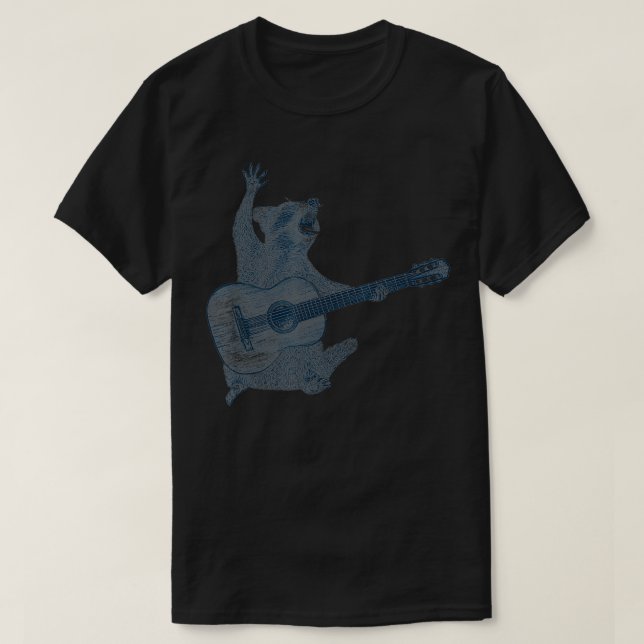 Camiseta Raccoon Jugando Guitarra Jugador Raccoon Lover (Diseño del anverso)