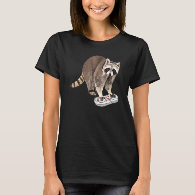 Camiseta Raccoon Jugando Video Game Procyonidae Animal Racc (Anverso)