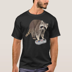 Camiseta Raccoon Jugando Video Game Procyonidae Animal Racc