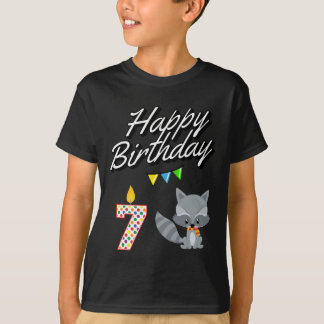Camiseta Raccoon Kawaii por cumpleaños de 7 años