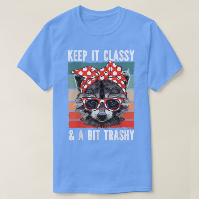 Camiseta Raccoon Keep It Classy Trashy Raccoon Glasses Band (Diseño del anverso)