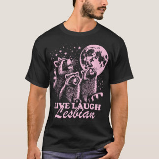 Camiseta Raccoon Lgbtq Pri Lesbiana Graciosa En Vivo