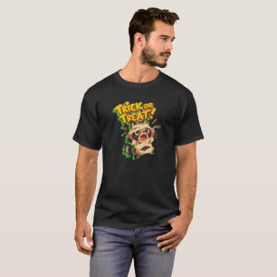 Camiseta Raccoon lindo con disfraz de momia con truco o tru