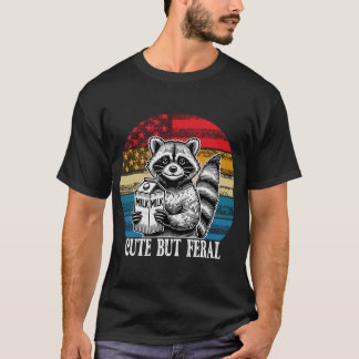 Camiseta Raccoon lindo pero feral