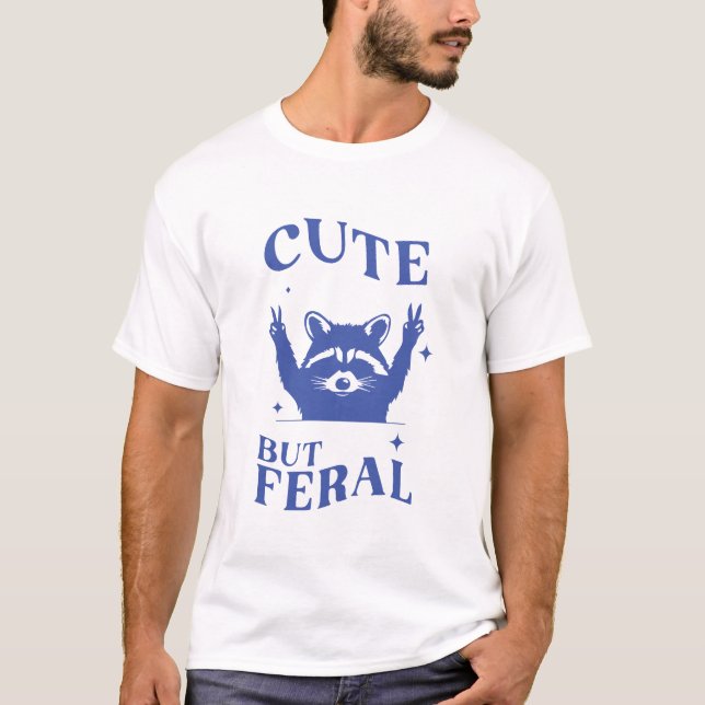 Camiseta Raccoon lindo pero feral (Anverso)
