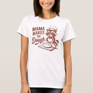 Camiseta Raccoon mami hace el pan para la tos