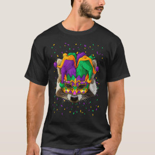 Camiseta Raccoon Mardi Gras Animal Face Carnival Jester Fes