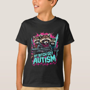 Camiseta Raccoon Meme My Got Autism Funny Autism Awareness
