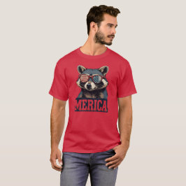 Camiseta Raccoon Merica 4 de julio patriótico