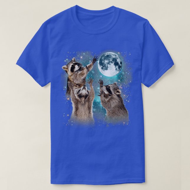 Camiseta Raccoon Moon Howling Raccoon Gracioso Regalo Para  (Diseño del anverso)