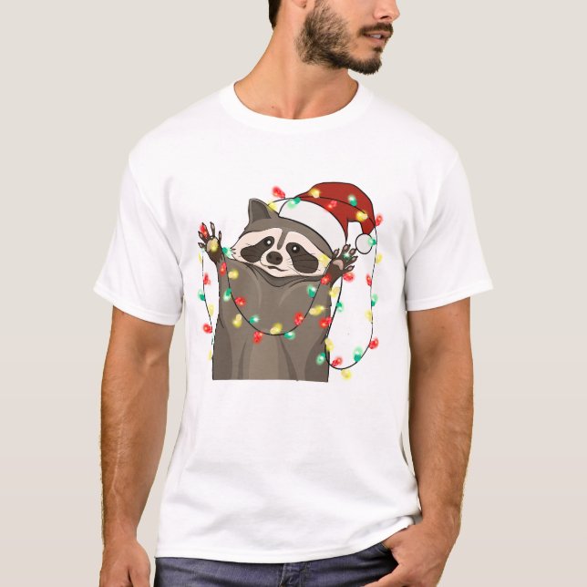Camiseta Raccoon Navidades graciosos (Anverso)