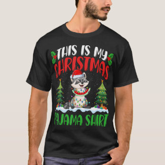Camiseta Raccoon Navidades Raccoon Xmas Lights Tree