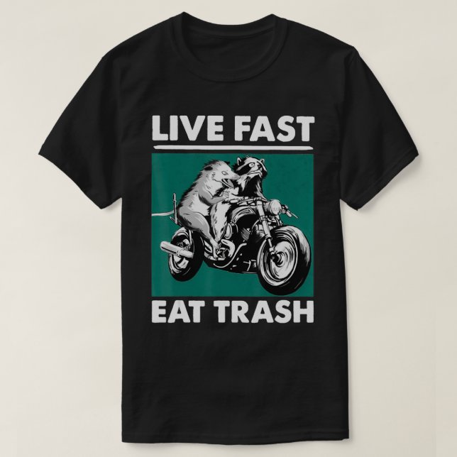 Camiseta Raccoon Opossum Motorcycle (Diseño del anverso)