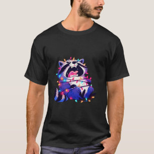 Camiseta Raccoon Personalizado divertida Cadena de luz de á