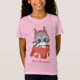 Camiseta Raccoon personalizado Navidades de corte de texto