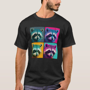 Camiseta Raccoon Pop Ilustracion Colorful Animal Women