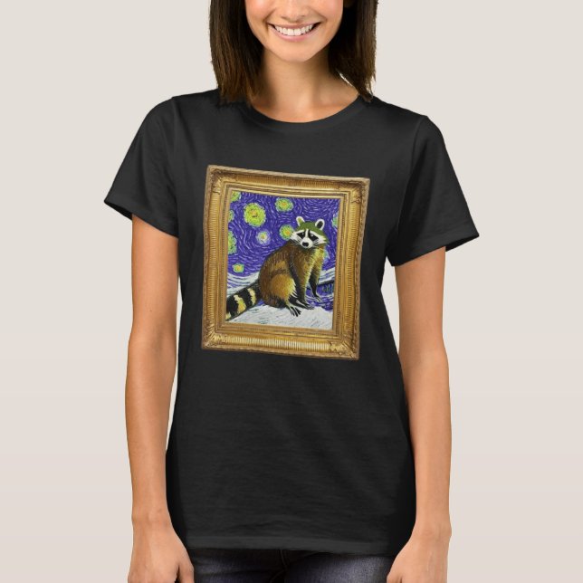 Camiseta Raccoon Post Impressionism Artwork Artist Painting (Anverso)