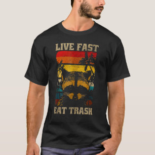 Camiseta Raccoon Raccoons Live Fast Eat Trash Panda Funny R