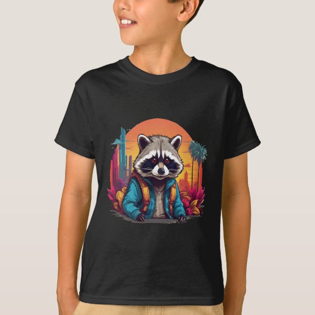 Camiseta Raccoon retro (Anverso)