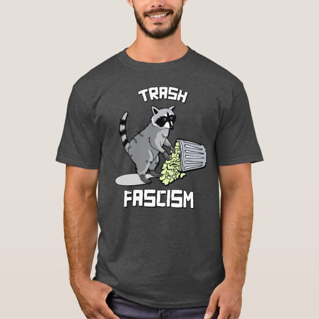 Camiseta Raccoon retro cutáneo - fascismo por basura (Anverso)