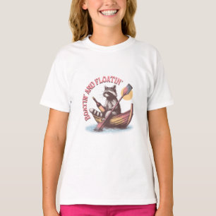 Camiseta Raccoon retro divertido de Boatin y Floatin