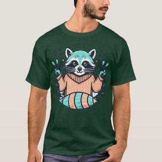 Camiseta Raccoon retro lindo con