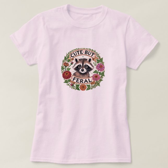Camiseta Raccoon retro pero feral (Diseño del anverso)